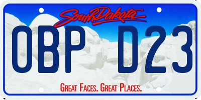 SD license plate 0BPD23
