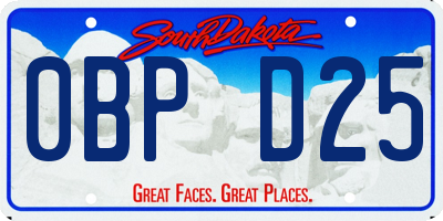 SD license plate 0BPD25