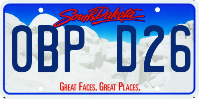 SD license plate 0BPD26