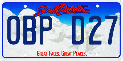 SD license plate 0BPD27