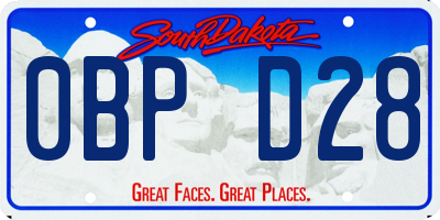 SD license plate 0BPD28