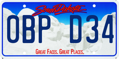SD license plate 0BPD34