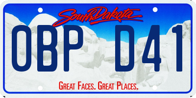 SD license plate 0BPD41