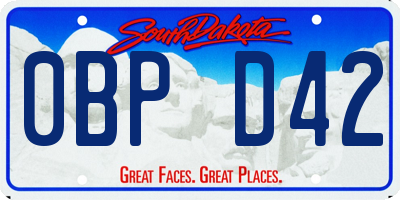 SD license plate 0BPD42