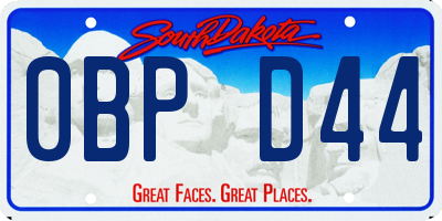 SD license plate 0BPD44