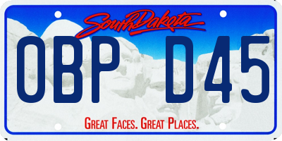 SD license plate 0BPD45