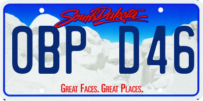 SD license plate 0BPD46