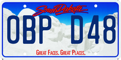 SD license plate 0BPD48
