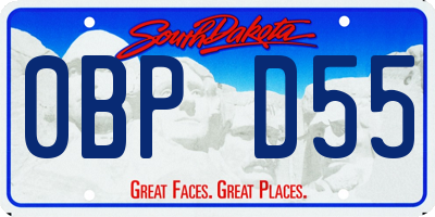 SD license plate 0BPD55