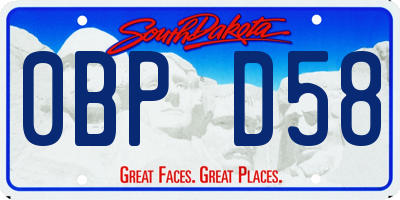 SD license plate 0BPD58
