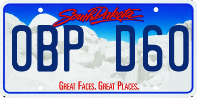 SD license plate 0BPD60