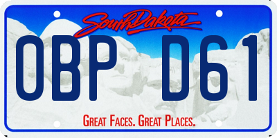 SD license plate 0BPD61