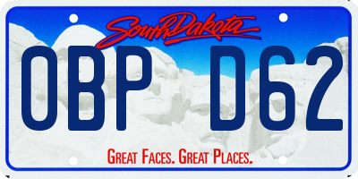 SD license plate 0BPD62