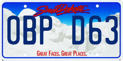 SD license plate 0BPD63