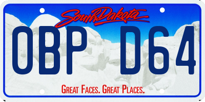 SD license plate 0BPD64