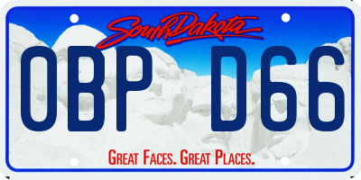 SD license plate 0BPD66