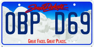 SD license plate 0BPD69