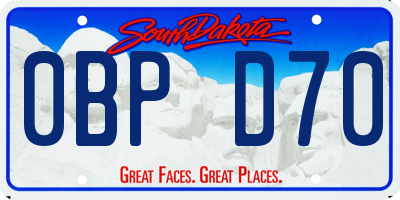 SD license plate 0BPD70