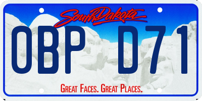SD license plate 0BPD71