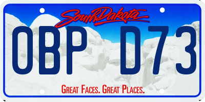 SD license plate 0BPD73