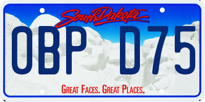 SD license plate 0BPD75