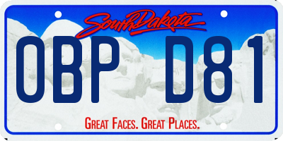 SD license plate 0BPD81