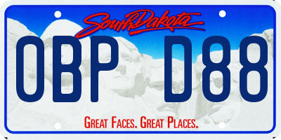 SD license plate 0BPD88