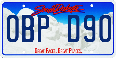SD license plate 0BPD90