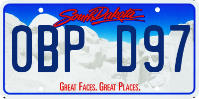 SD license plate 0BPD97