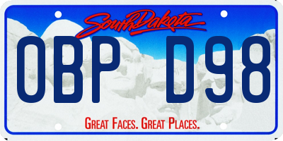 SD license plate 0BPD98