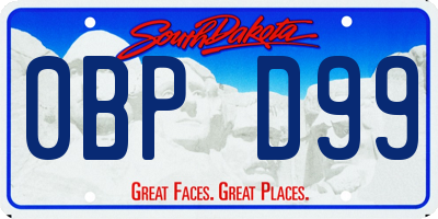 SD license plate 0BPD99