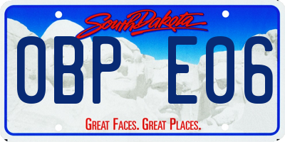 SD license plate 0BPE06