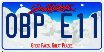 SD license plate 0BPE11