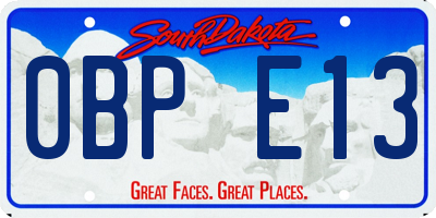 SD license plate 0BPE13