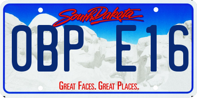 SD license plate 0BPE16