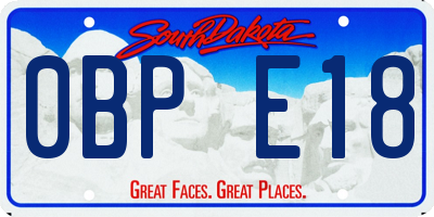 SD license plate 0BPE18