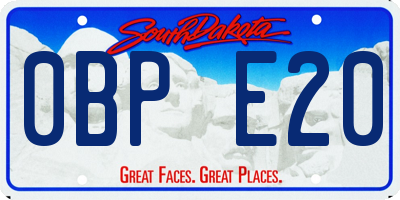 SD license plate 0BPE20
