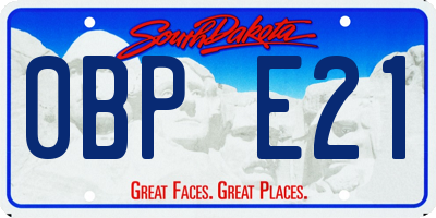 SD license plate 0BPE21