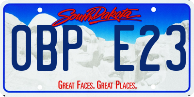 SD license plate 0BPE23