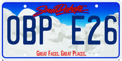 SD license plate 0BPE26