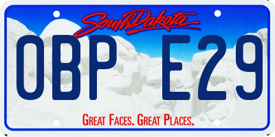 SD license plate 0BPE29