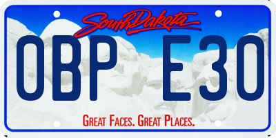 SD license plate 0BPE30