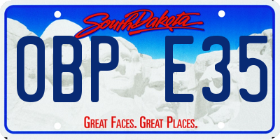 SD license plate 0BPE35