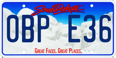 SD license plate 0BPE36