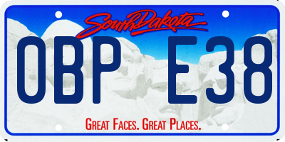 SD license plate 0BPE38