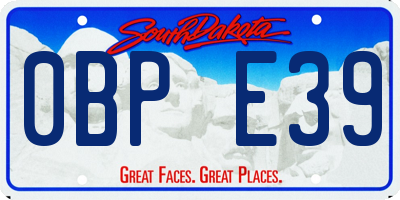 SD license plate 0BPE39