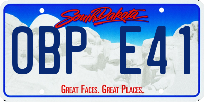 SD license plate 0BPE41