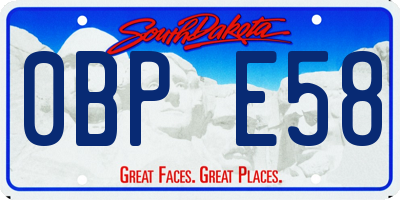 SD license plate 0BPE58