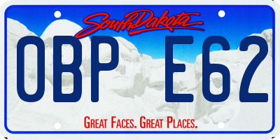 SD license plate 0BPE62