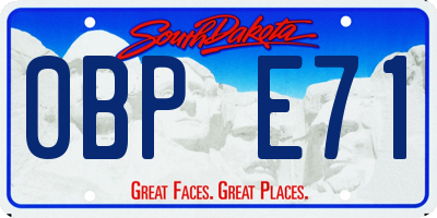 SD license plate 0BPE71
